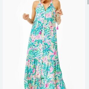 Lilly Pulitzer Swirl Print Dress in Pink and Green